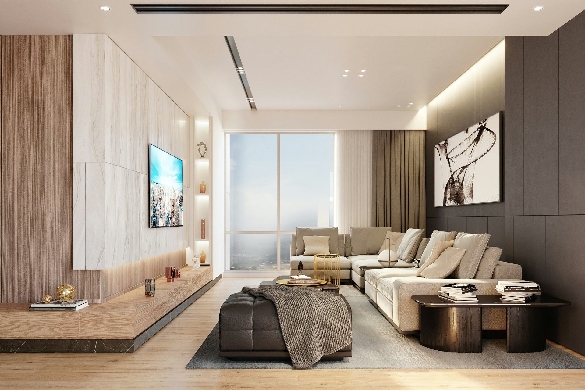 Living and dining room interior design, Lucknow