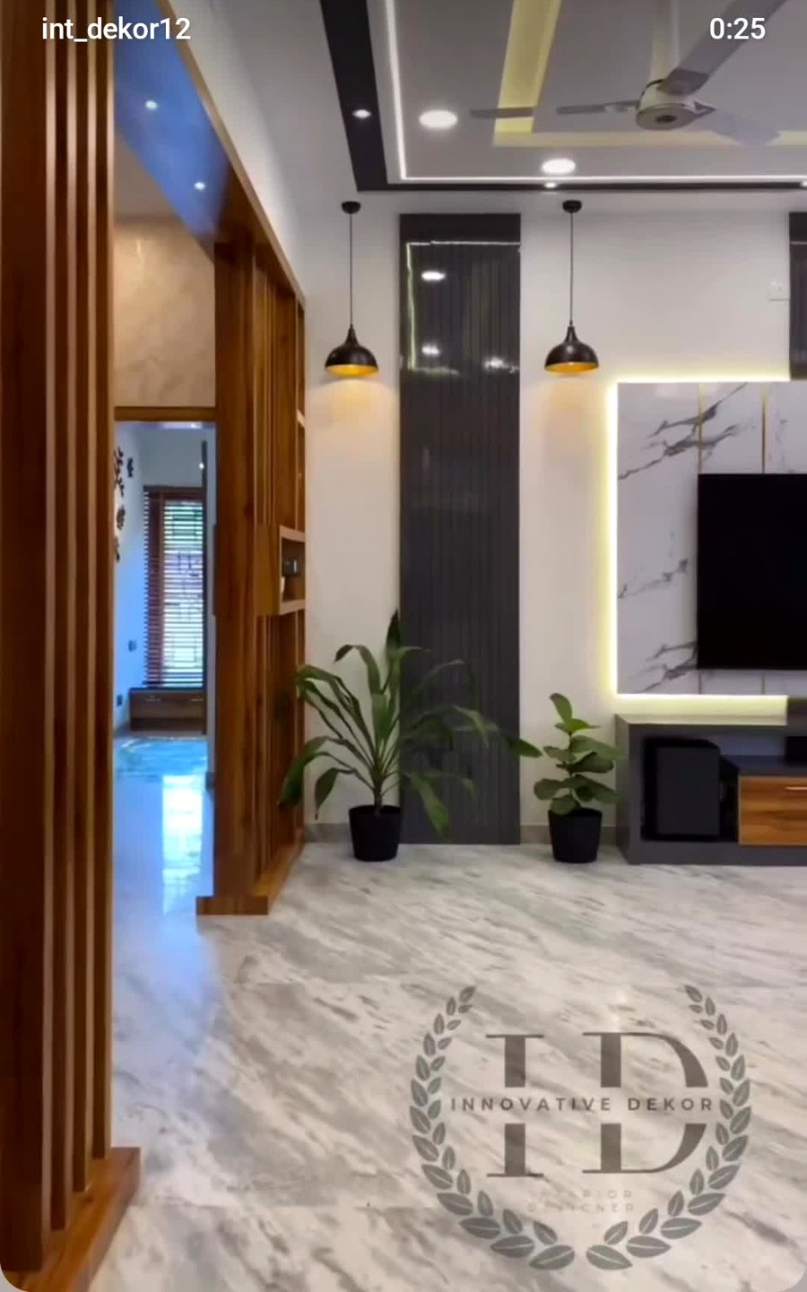 Full home interior design, double-height living room